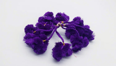 4 x Violet Pom-Pom Tassels Latkan, Pompom Decorations, Pom poms